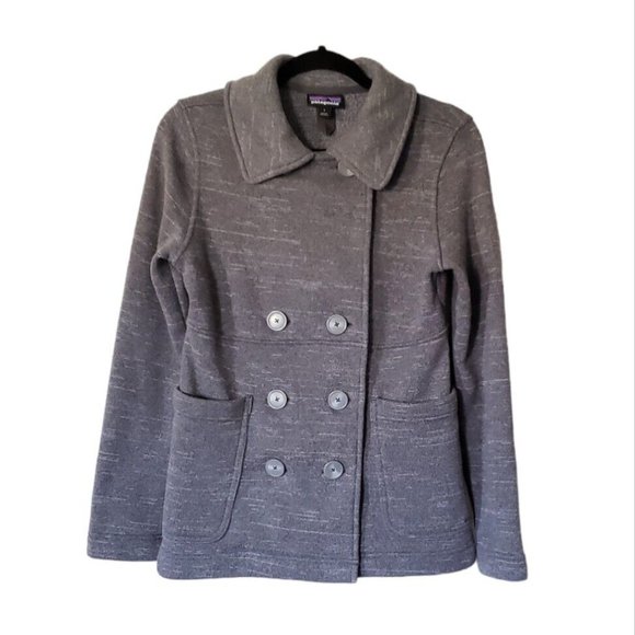 Patagonia Better Sweater Peacoat Fleece Coat Women's Gray Buttons Sz Small - Picture 2 of 8